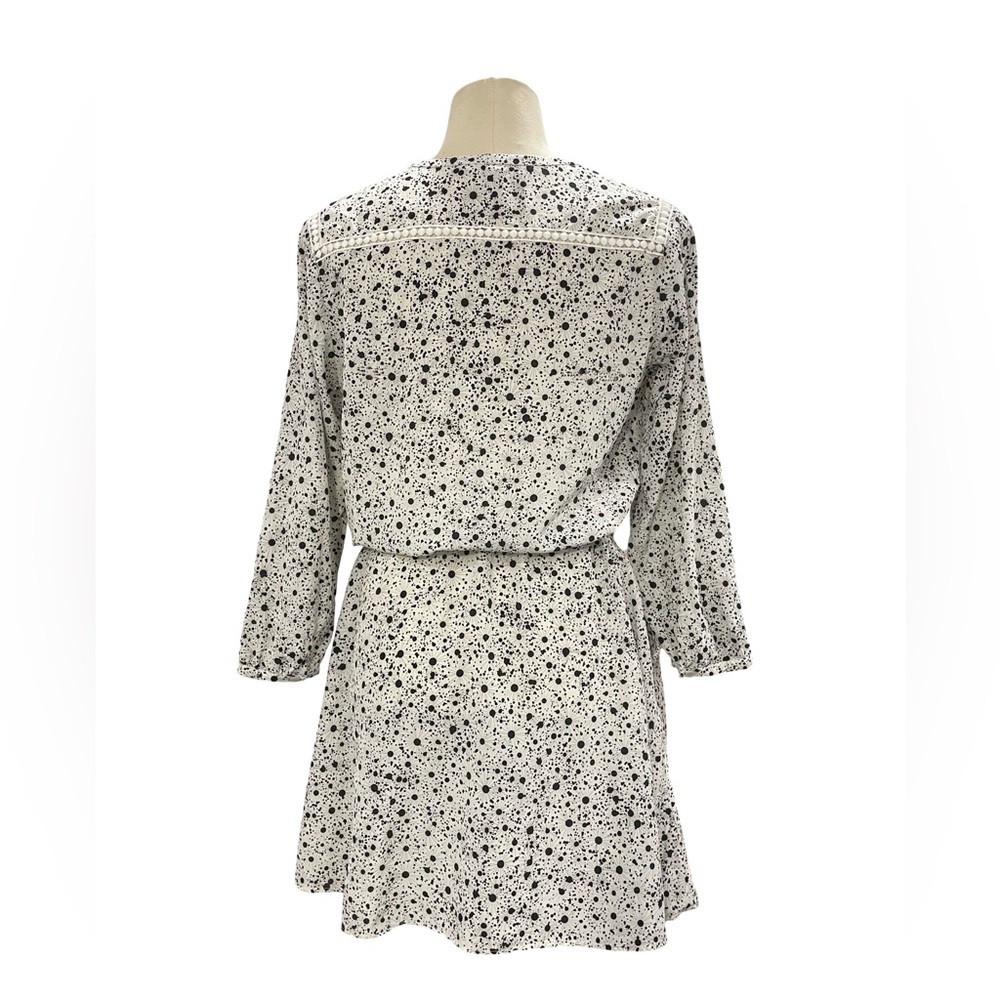[4] CLUB MONACO Dress silk white black splatter summer wedding mini - Picture 3 of 8